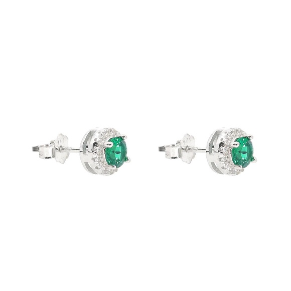 New! Anna Zuckerman 2ctw. Simulated Emerald Stud Earrings - Picture 3 of 5